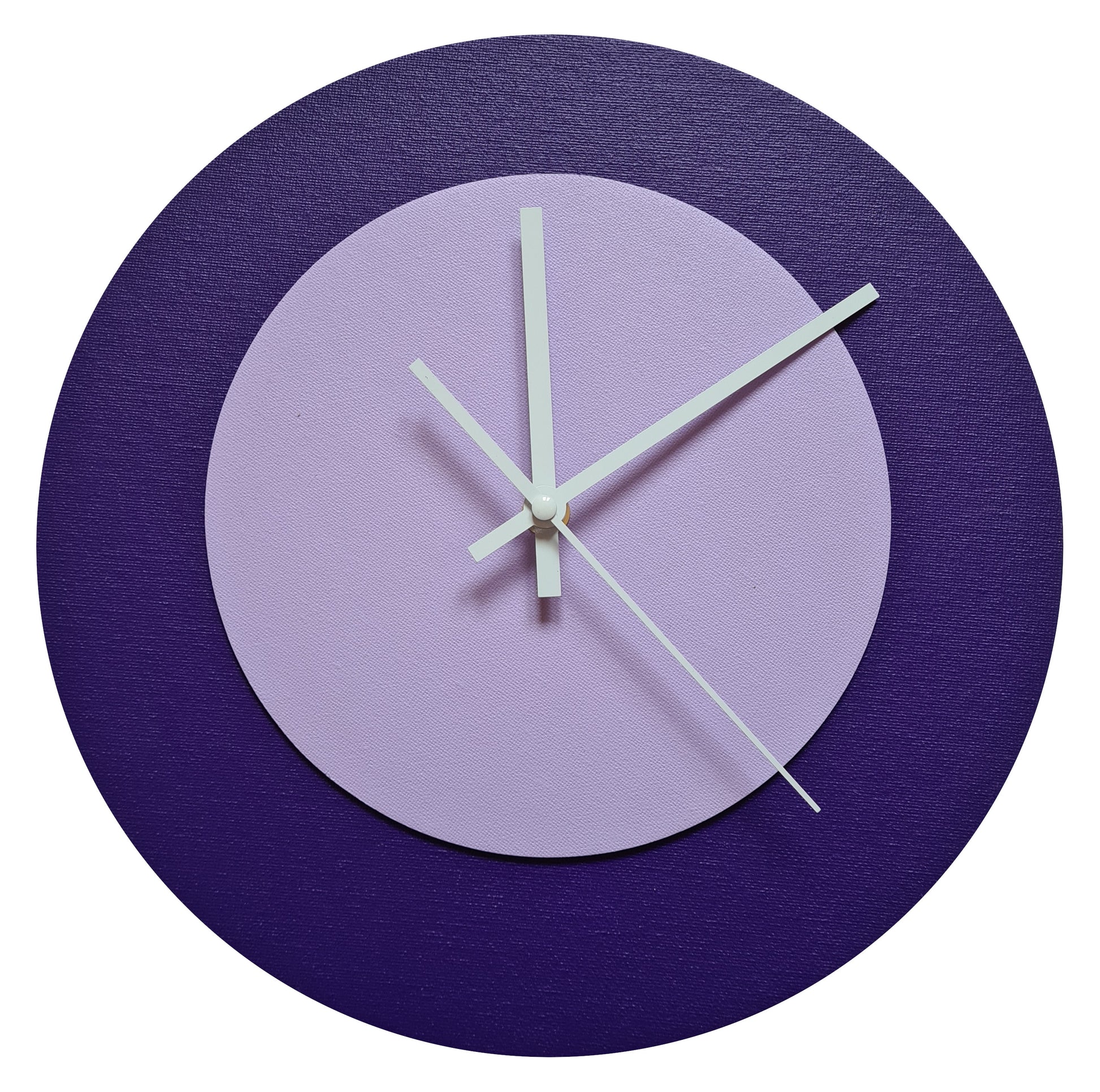 Pop Art Wanduhr Lila  Fliederfarben mit weißen Zeigern 30 cm rund
