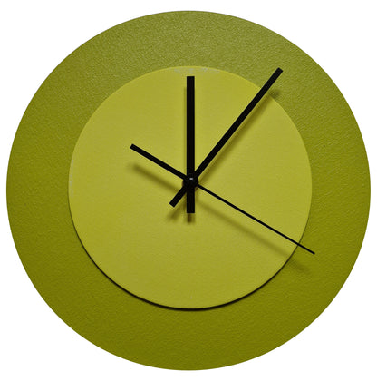 Pop Art Wanduhr Farngrün  Farngrün mit schwarzen Zeigern 30 cm rund
