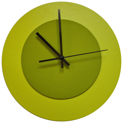 Pop Art Wanduhr Farngrün  Olivgrün mit schwarzen Zeigern 30 cm rund
