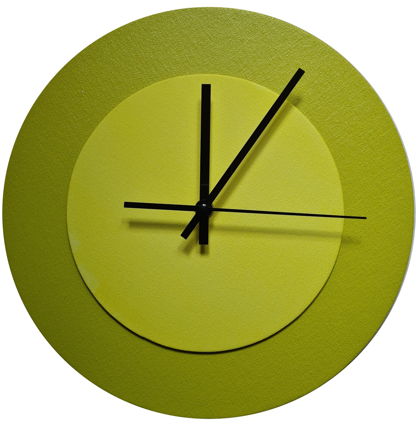 Pop Art Wanduhr Farngrün  Olivgrün mit schwarzen Zeigern 30 cm rund
