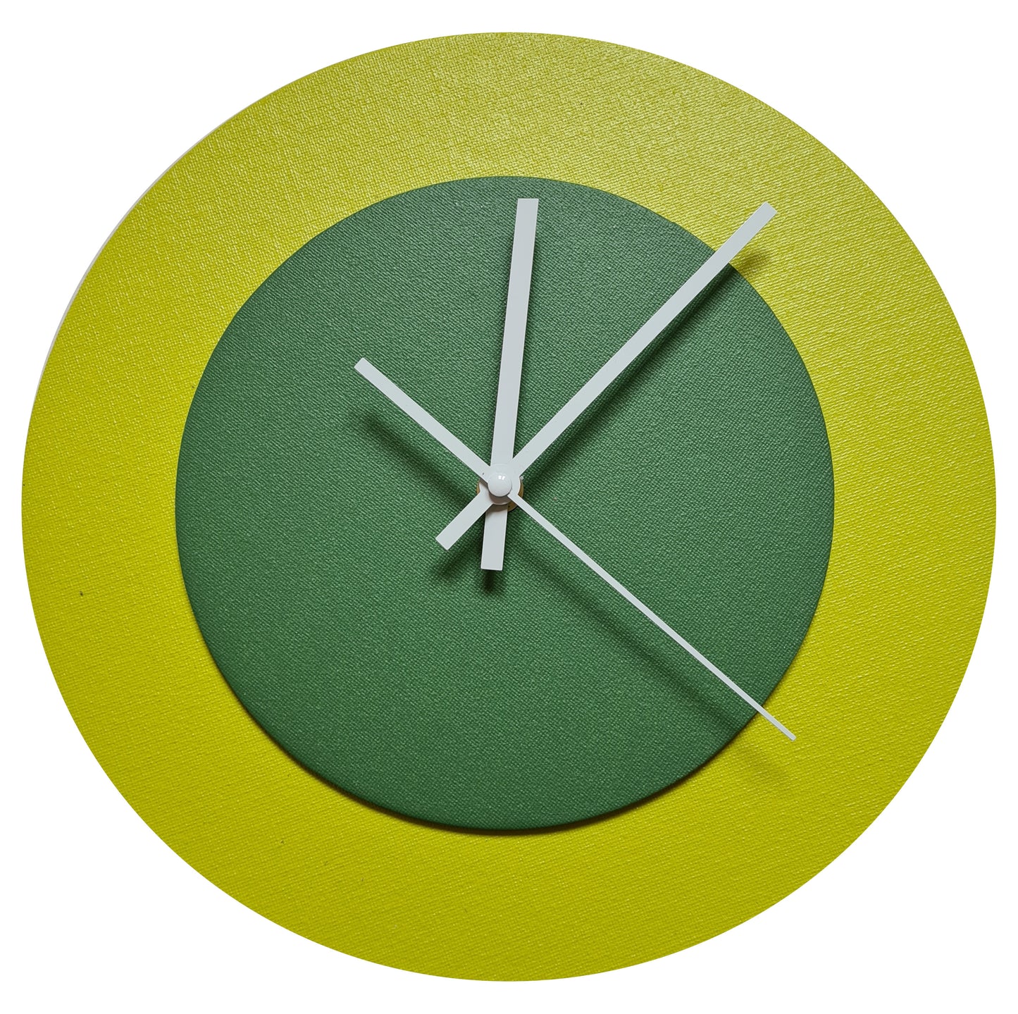 Pop Art Wanduhr Farngrün  Laubgrün mit weißen Zeigern 30 cm rund
