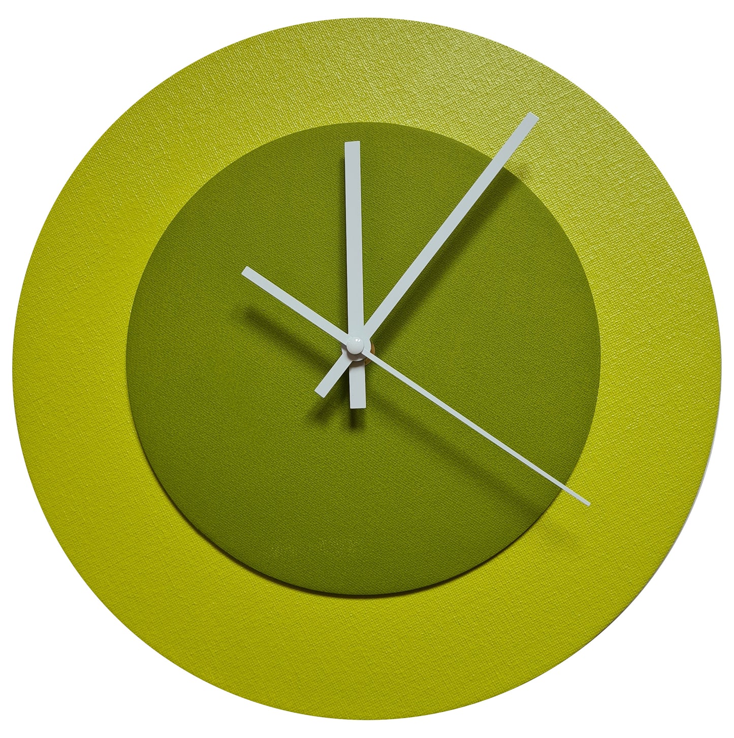 Pop Art Wanduhr Farngrün  Laubgrün mit weißen Zeigern 30 cm rund
