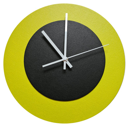 Pop Art Wanduhr Farngrün  Schwarz mit weißen Zeigern 30 cm rund
