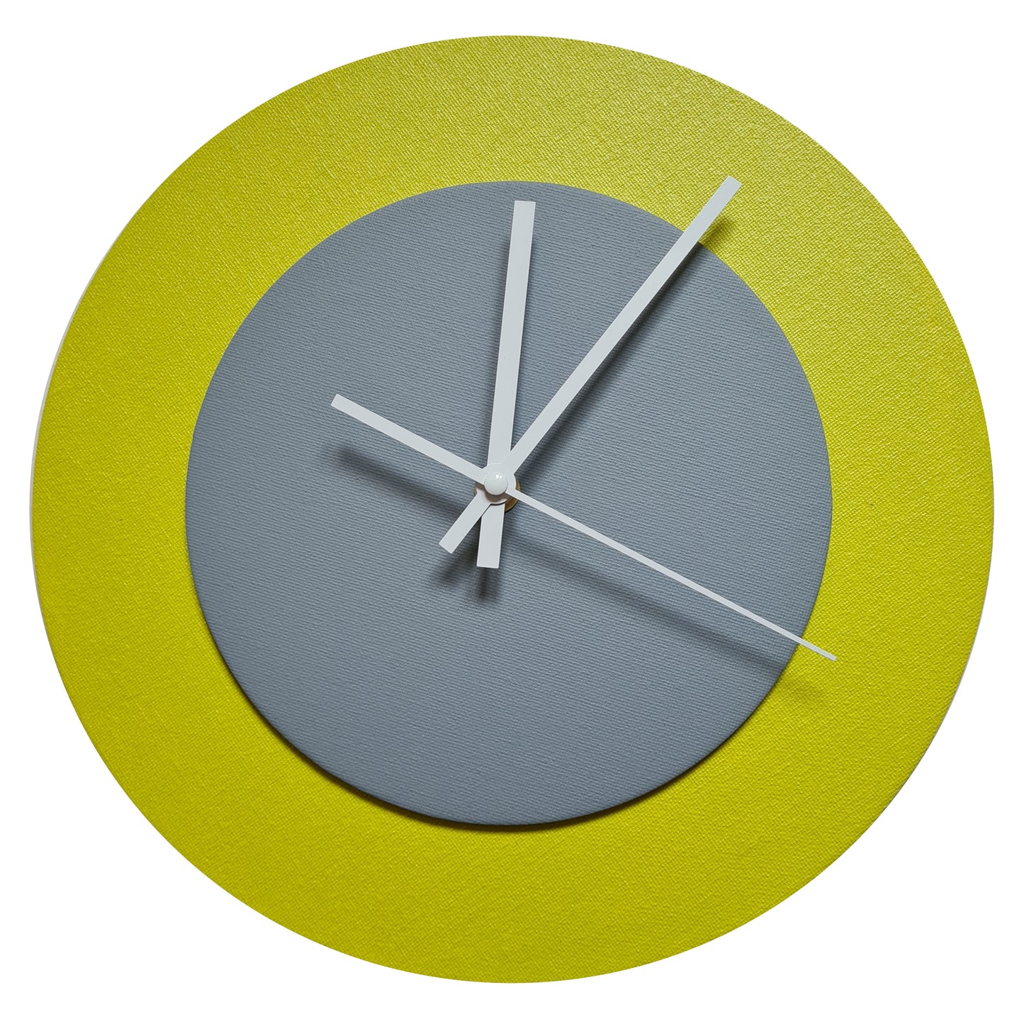Pop Art Wanduhr Farngrün  Grau mit weißen Zeigern 30 cm rund
