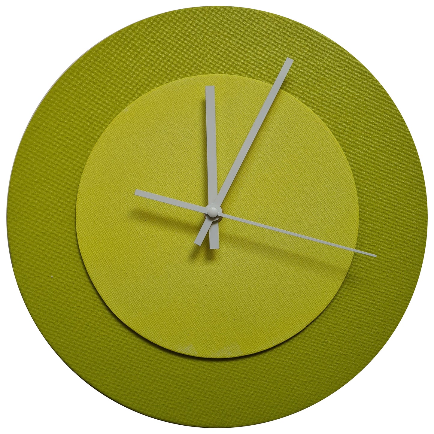 Pop Art Wanduhr Farngrün  Olivgrün mit weißen Zeigern 30 cm rund
