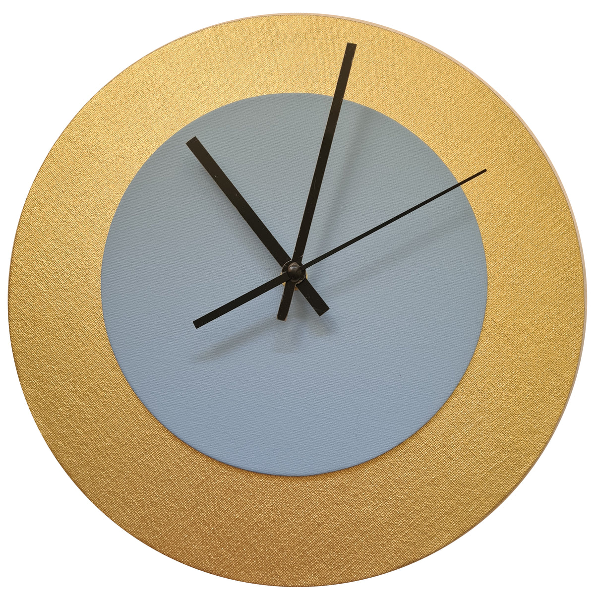 Pop Art Wanduhr Gold  Grau mit schwarzen Zeigern 30 cm rund