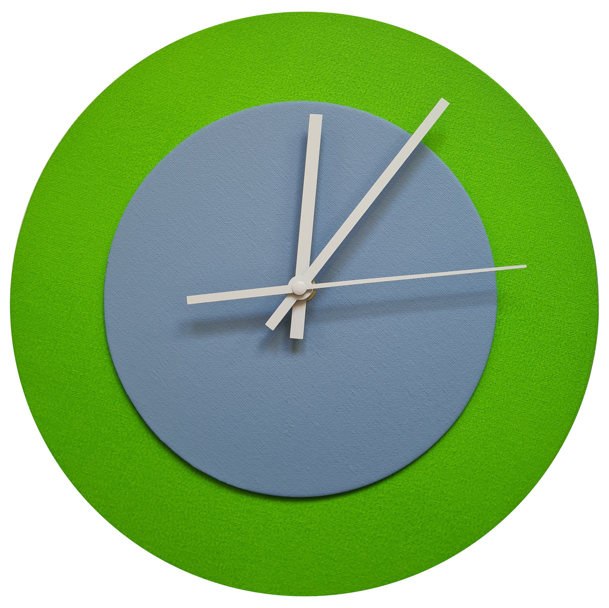 Pop Art Wanduhr Hellgrün Hellblau  mit weißen Zeigern 30 cm rund
