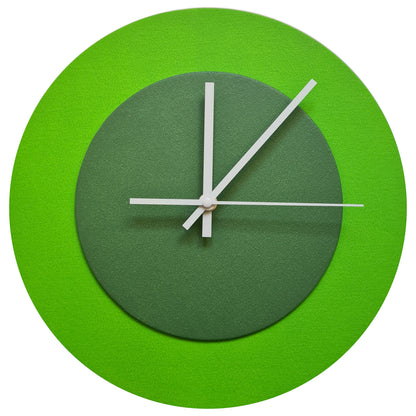 Pop Art Wanduhr Hellgrün  Laubgrün mit weißen Zeigern 30 cm rund
