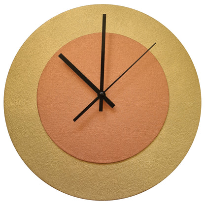 Pop Art Wanduhr Gold  Bronzefarben mit  schwarzen Zeigern 30 cm rund