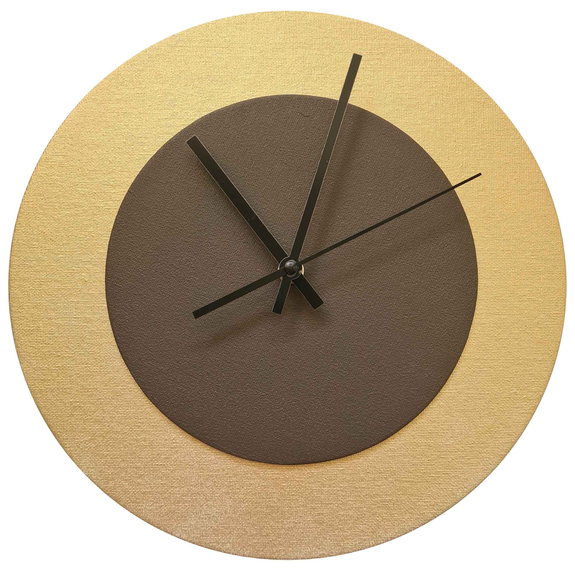 Pop Art Wanduhr Gold  Dunkelbraun mit schwarzen Zeigern 30 cm rund