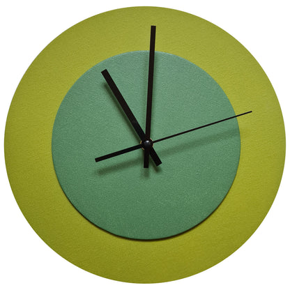 Pop Art Wanduhr Olivgrün  Laubgrün mit schwarzen Zeigern 30 cm rund
