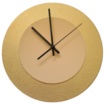 Pop Art Wanduhr Gold  Cremefarben mit schwarzen Zeigern 30 cm rund