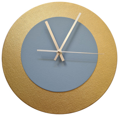 Pop Art Wanduhr Gold  Grau mit silbernen Zeigern 30 cm rund