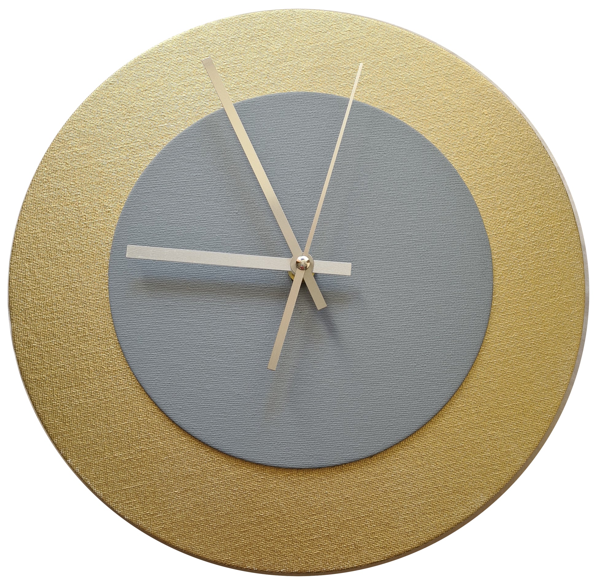 Pop Art Wanduhr Gold  Grau mit silbernen Zeigern 30 cm rund