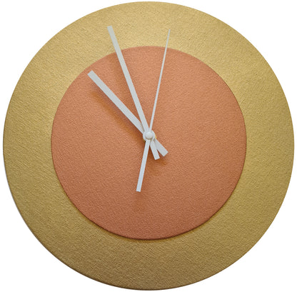 Pop Art Wanduhr Gold  Bronzefarben mit  weißen Zeigern 30 cm rund