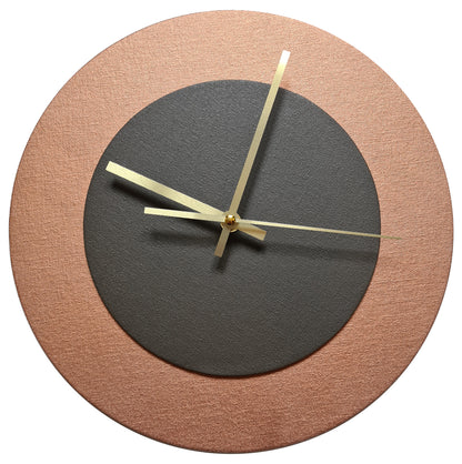 Pop Art Wanduhr Bronze  Dunkelbraun mit goldenen Zeigern 30 cm rund