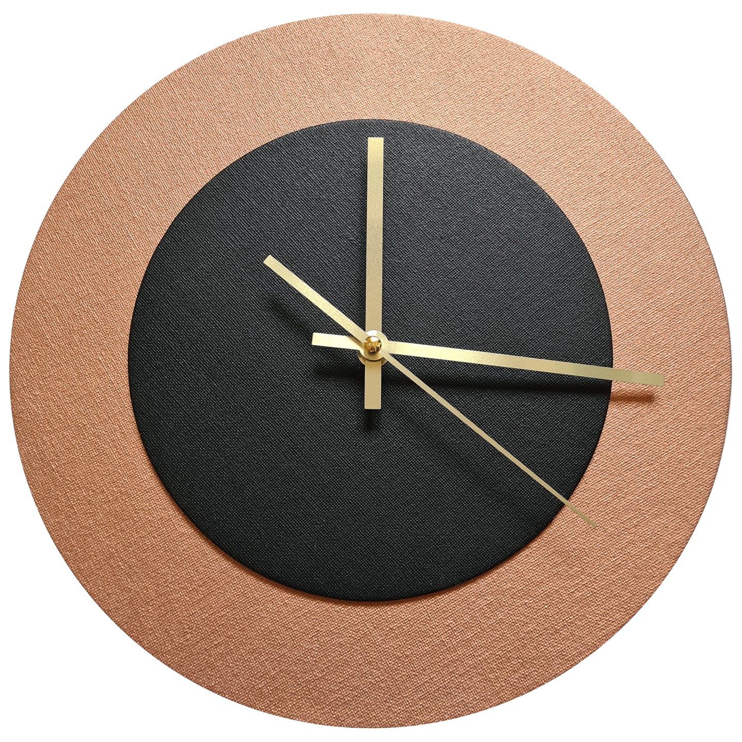 Pop Art Wanduhr Bronze  Schwarz mit goldenen Zeigern 30 cm rund