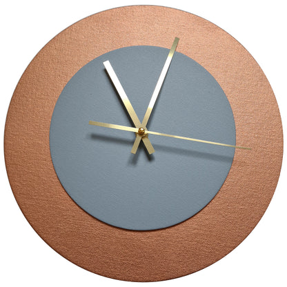 Pop Art Wanduhr Bronze  Grau mit goldenen Zeigern 30 cm rund