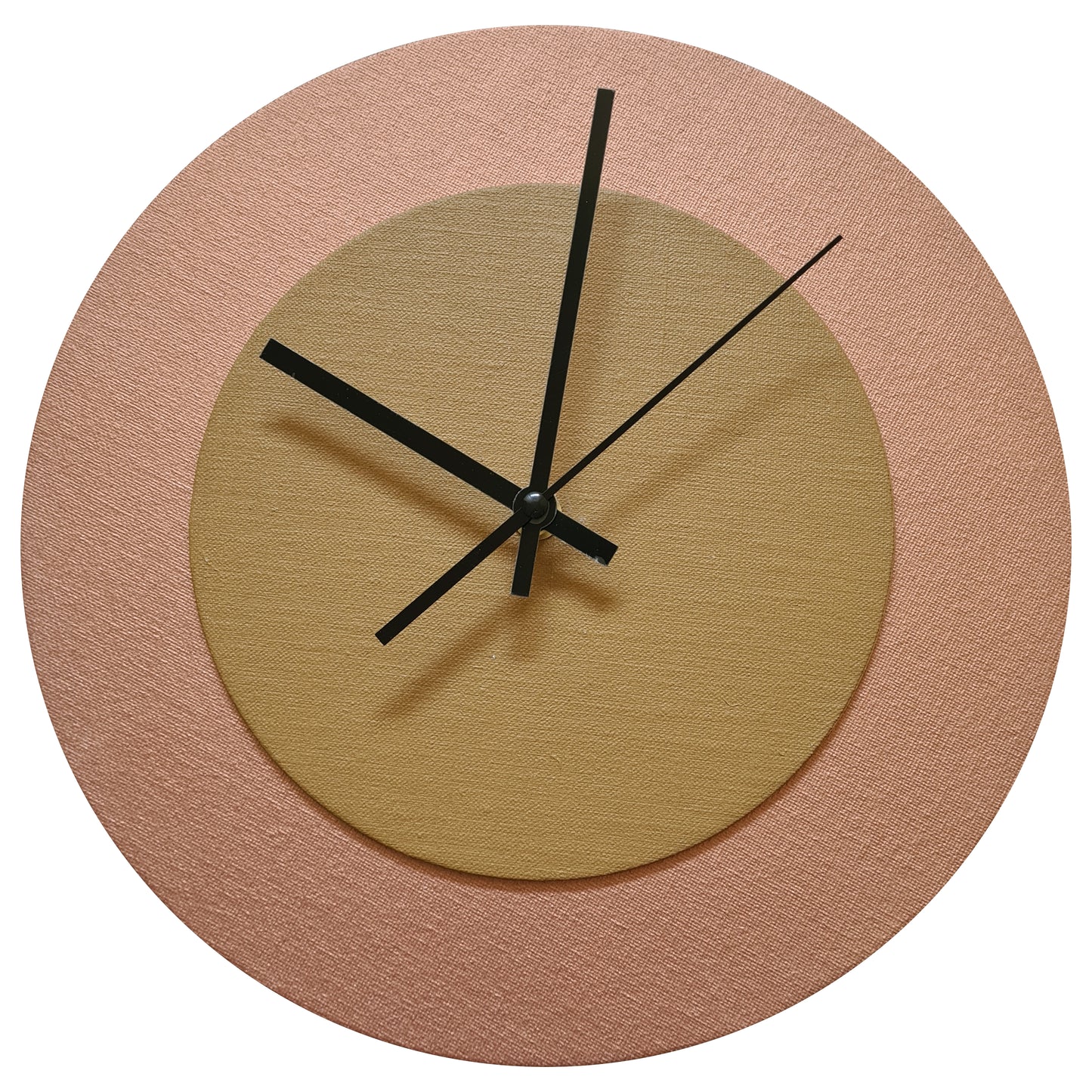 Pop Art Wanduhr Bronze  Hellbraun mit schwarzen Zeigern 30 cm rund