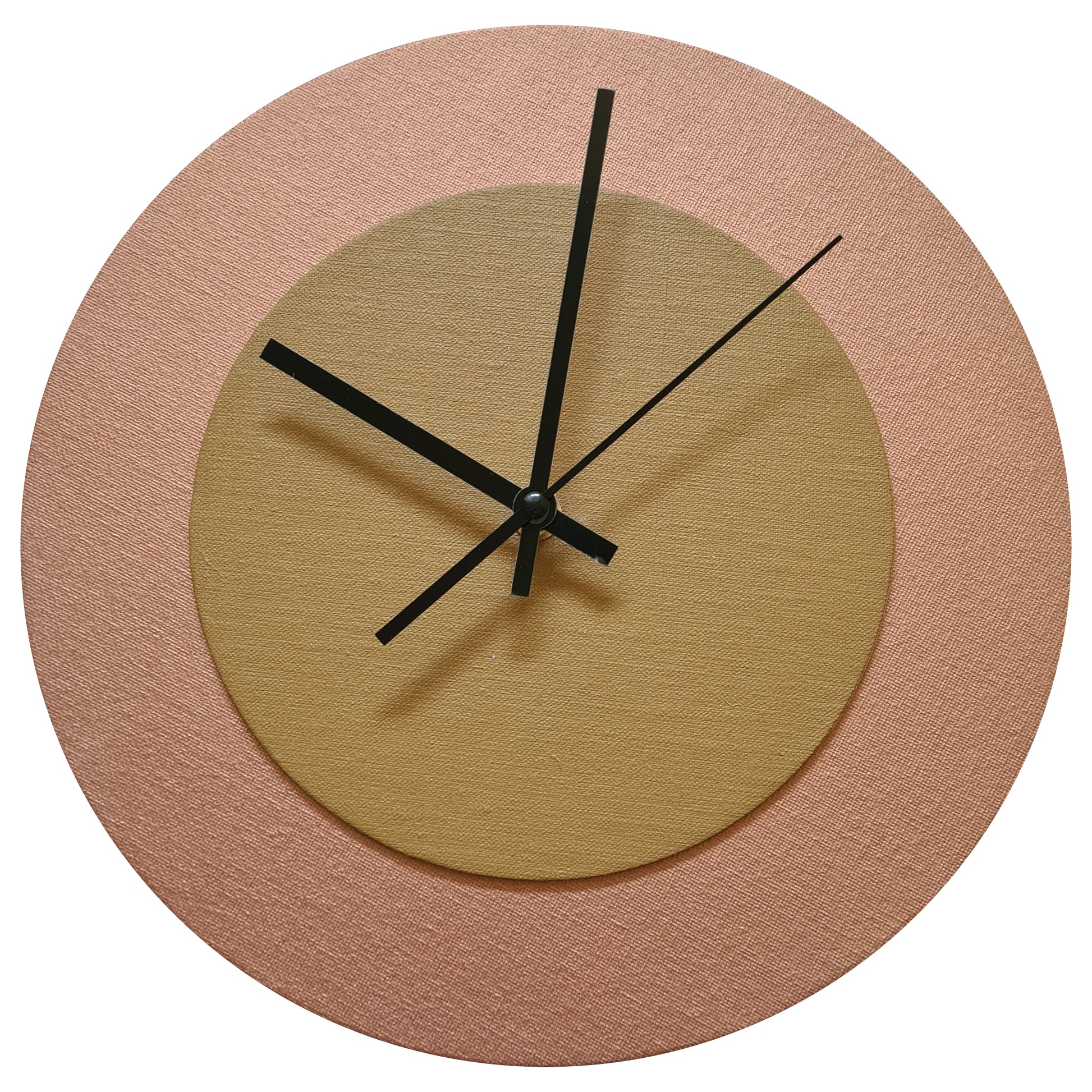 Pop Art Wanduhr Bronze  Hellbraun mit schwarzen Zeigern 30 cm rund