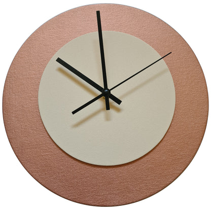 Pop Art Wanduhr Bronze  Cremefarben mit schwarzen Zeigern 30 cm rund