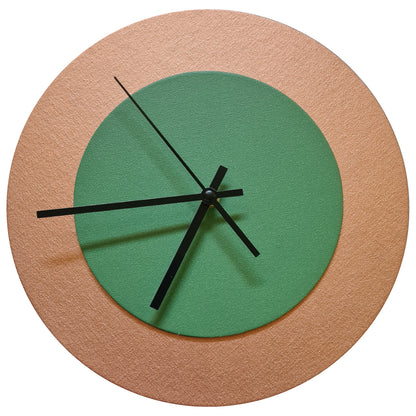Pop Art Wanduhr Bronze  Laubgrün mit schwarzen Zeigern 30 cm rund