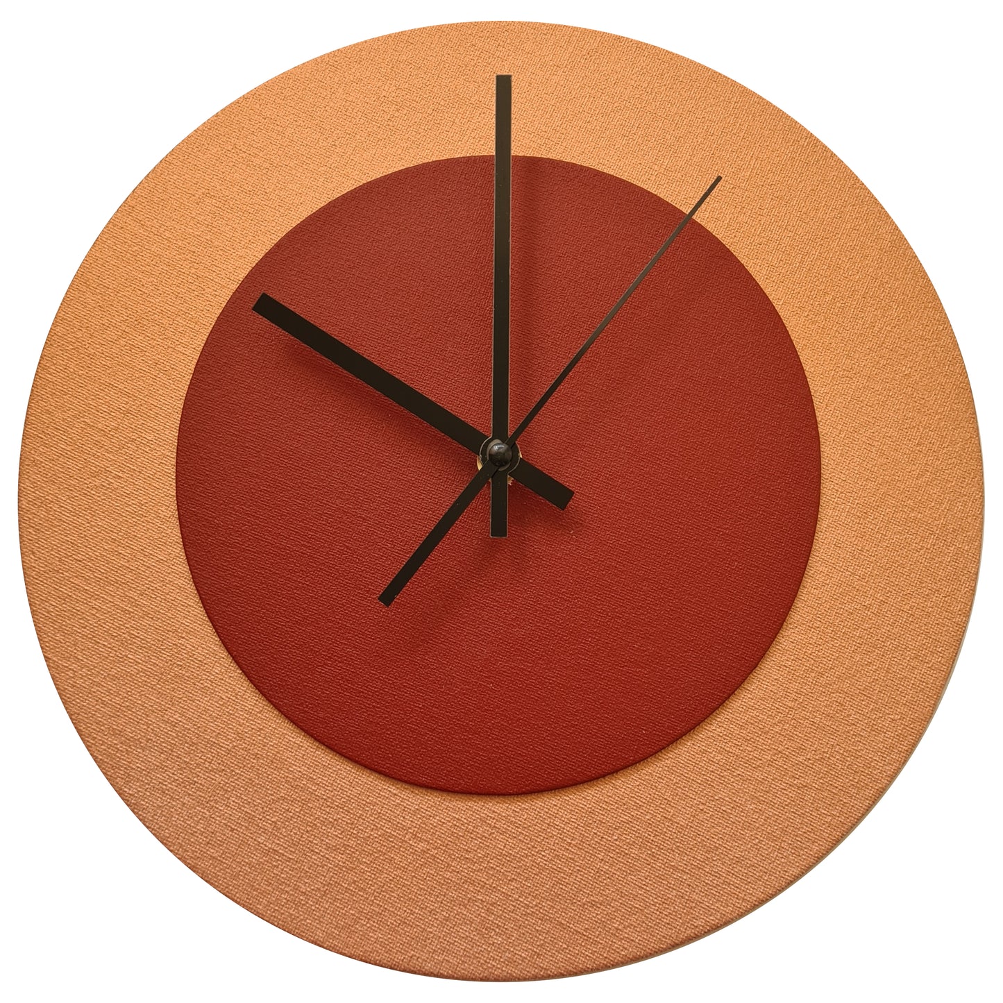Pop Art Wanduhr Bronze  Dunkelrot mit  schwarzen Zeigern 30 cm rund