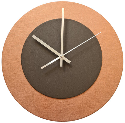 Pop Art Wanduhr Bronze  Dunkelbraun mit silbernen Zeigern 30 cm rund