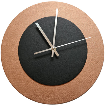 Pop Art Wanduhr Bronze  Schwarz mit silbernen Zeigern 30 cm rund
