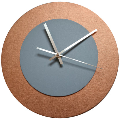 Pop Art Wanduhr Bronze  Grau mit silbernen Zeigern 30 cm rund