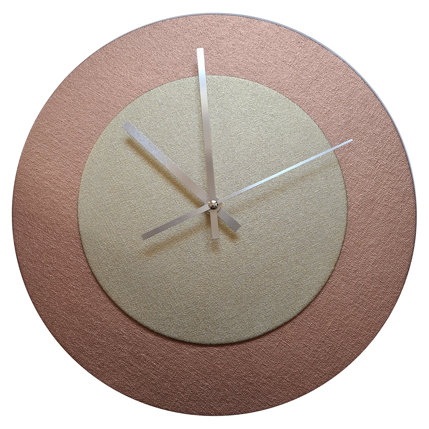 Pop Art Wanduhr Bronze  Goldfarben mit silbernen Zeigern 30 cm rund