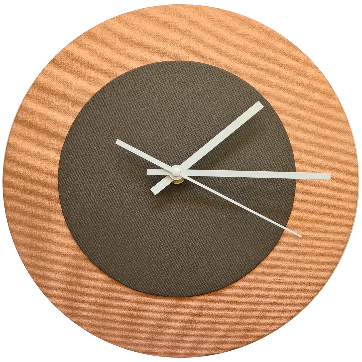 Pop Art Wanduhr Bronze  Dunkelbraun mit weißen Zeigern 30 cm rund