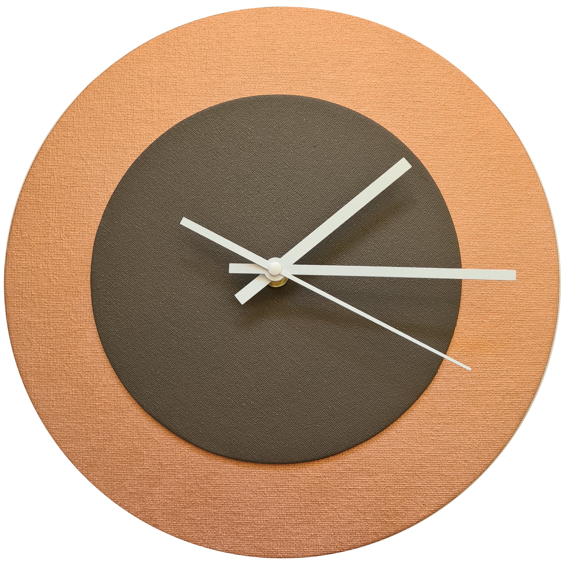 Pop Art Wanduhr Bronze  Dunkelbraun mit weißen Zeigern 30 cm rund