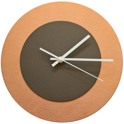 Pop Art Wanduhr Bronze  Dunkelbraun mit weißen Zeigern 30 cm rund