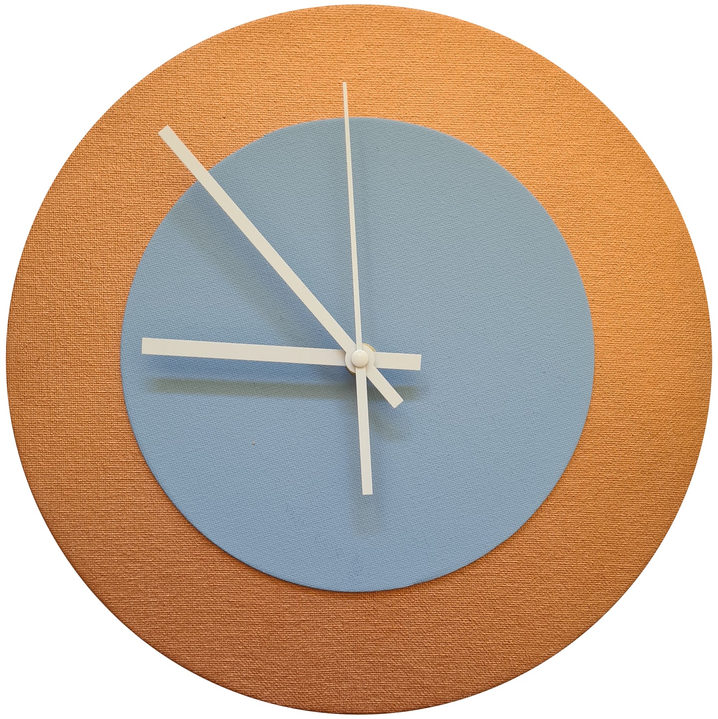 Pop Art Wanduhr Bronze Hellblau  mit weißen Zeigern 30 cm rund