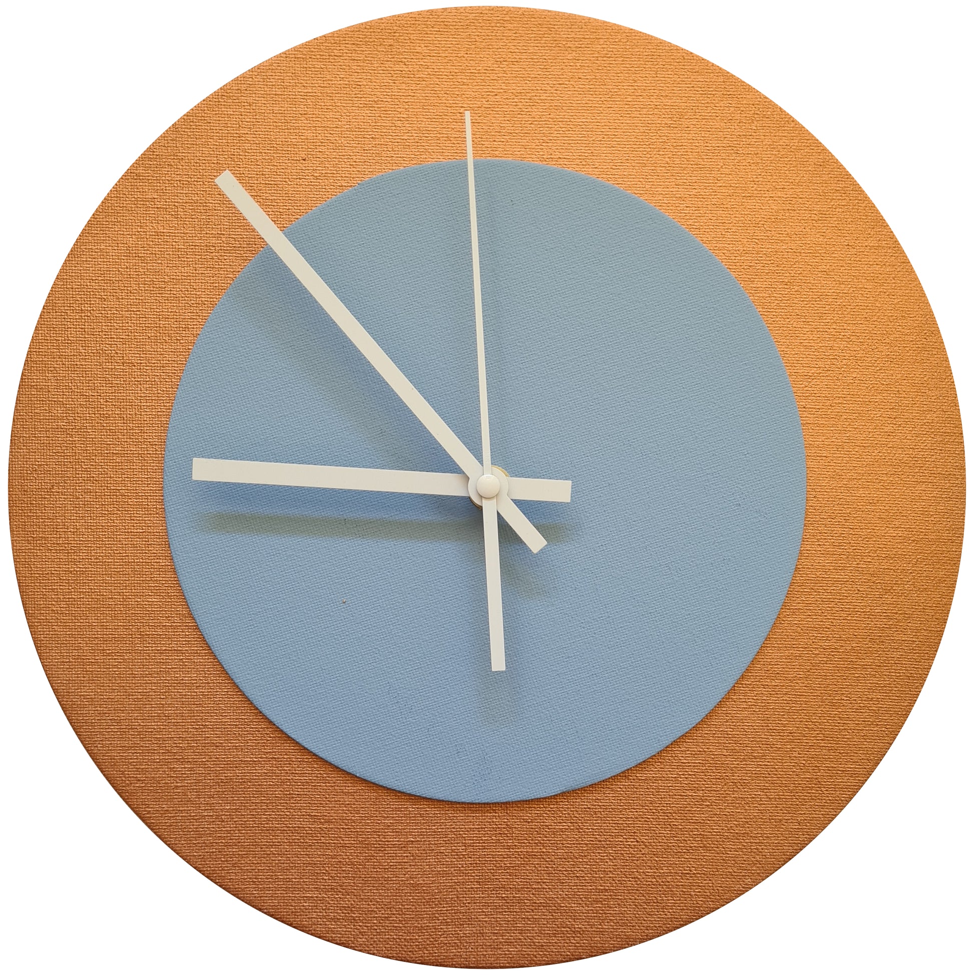 Pop Art Wanduhr Bronze Hellblau  mit weißen Zeigern 30 cm rund