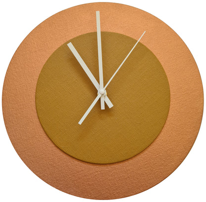 Pop Art Wanduhr Bronze  Hellbraun mit weißen Zeigern 30 cm rund