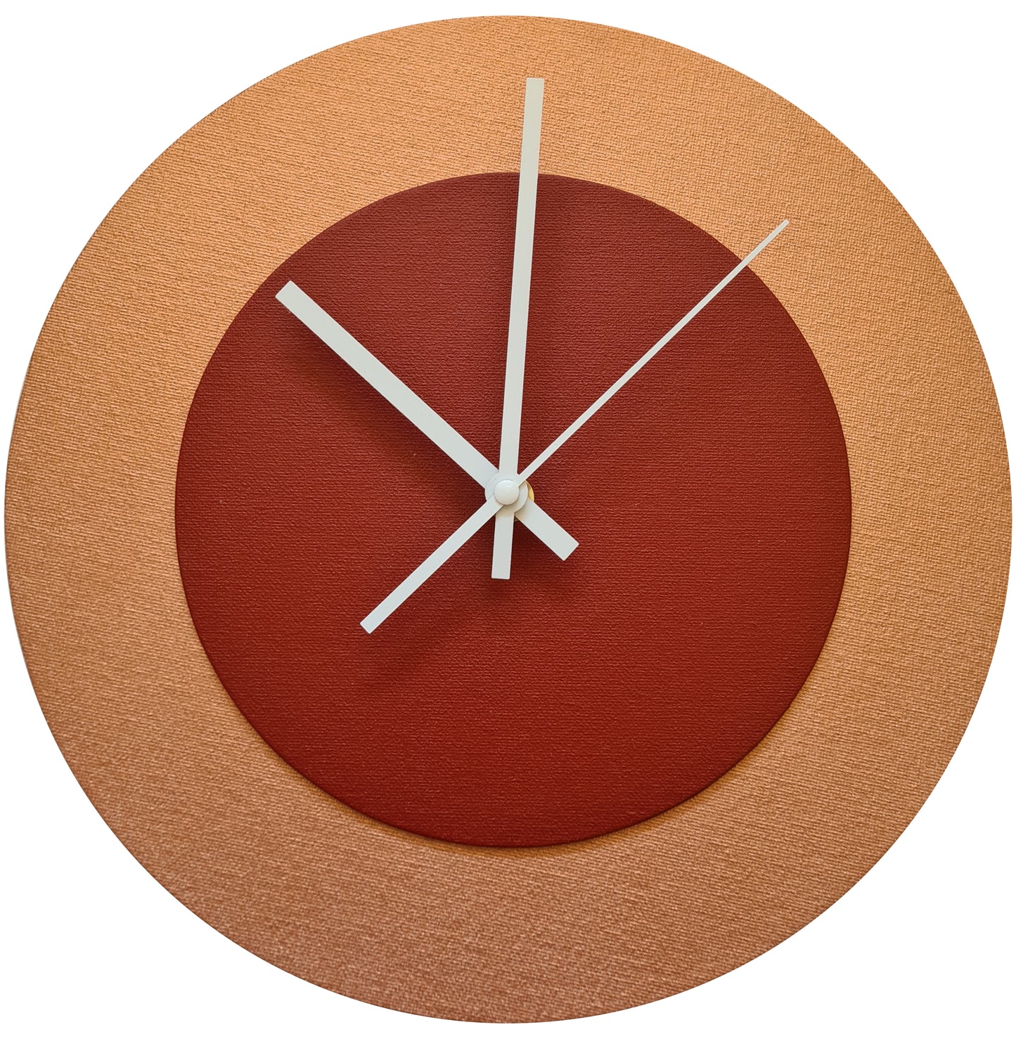 Pop Art Wanduhr Bronze  Dunkelrot mit  weißen Zeigern 30 cm rund