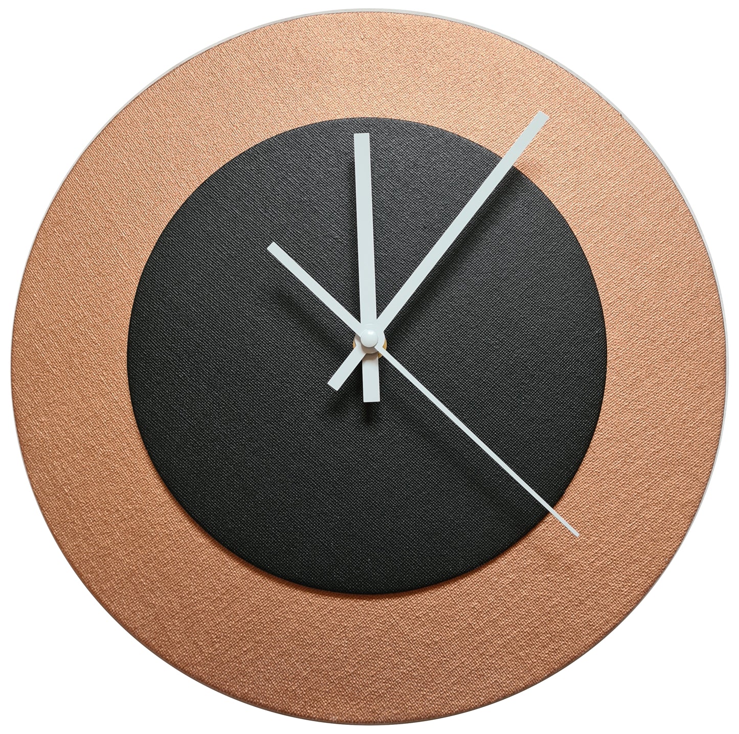 Pop Art Wanduhr Bronze  Schwarz mit weißen Zeigern 30 cm rund