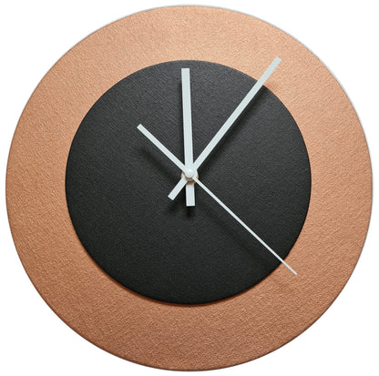 Pop Art Wanduhr Bronze  Schwarz mit weißen Zeigern 30 cm rund