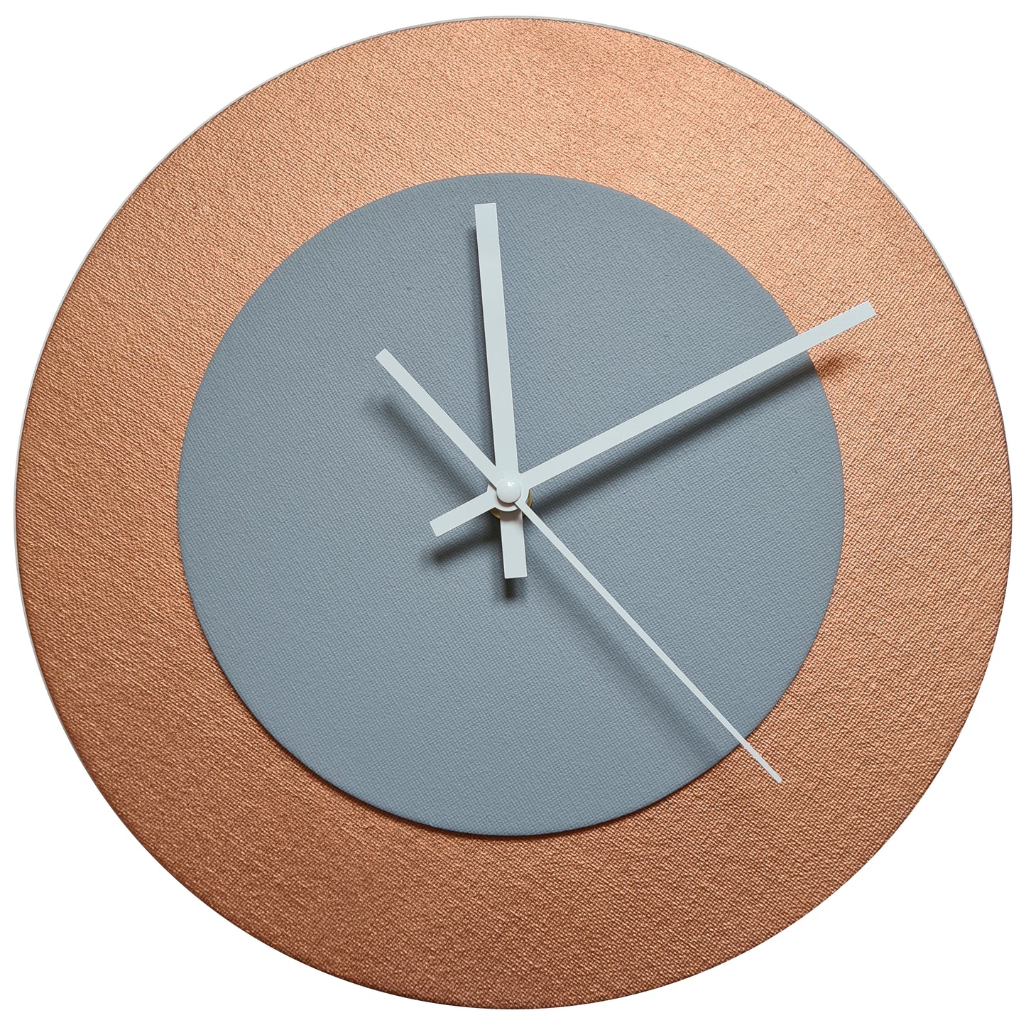 Pop Art Wanduhr Bronze  Grau mit weißen Zeigern 30 cm rund