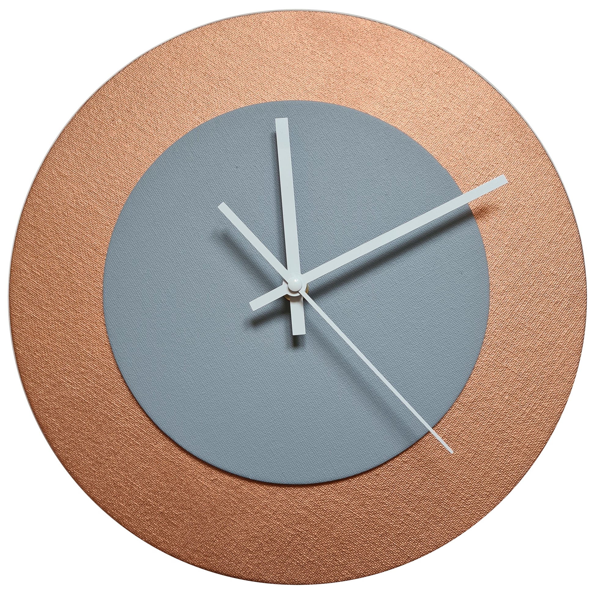 Pop Art Wanduhr Bronze  Grau mit weißen Zeigern 30 cm rund
