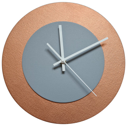 Pop Art Wanduhr Bronze  Grau mit weißen Zeigern 30 cm rund