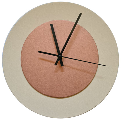 Pop Art Wanduhr Creme Bronzefarben mit schwarzen Zeigern 30 cm rund