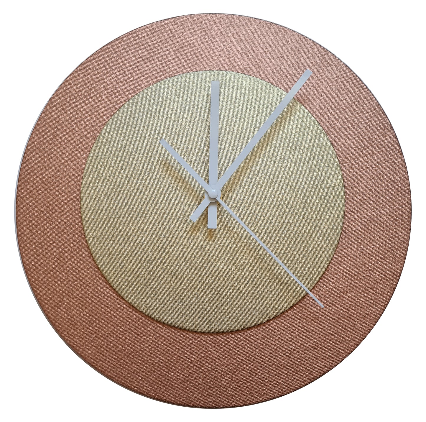 Pop Art Wanduhr Bronze  Goldfarben mit weißen Zeigern 30 cm rund