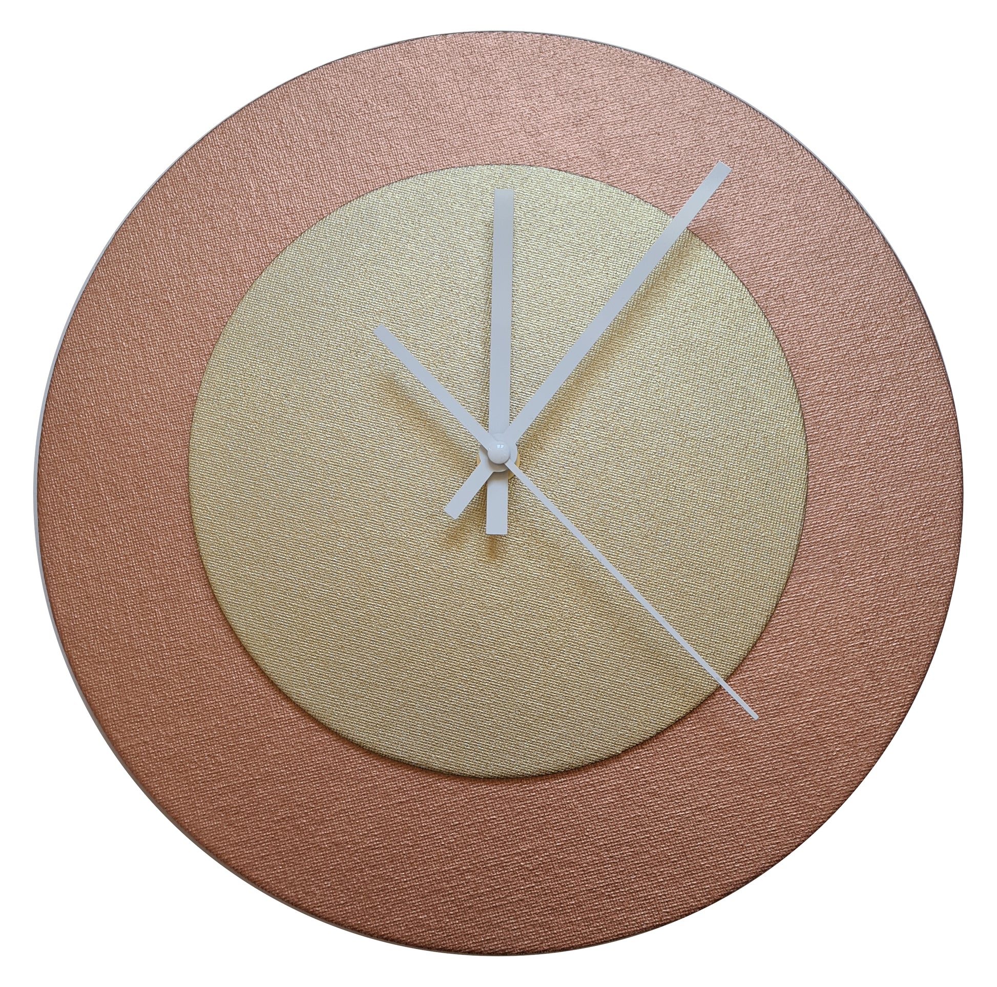 Pop Art Wanduhr Bronze  Goldfarben mit weißen Zeigern 30 cm rund