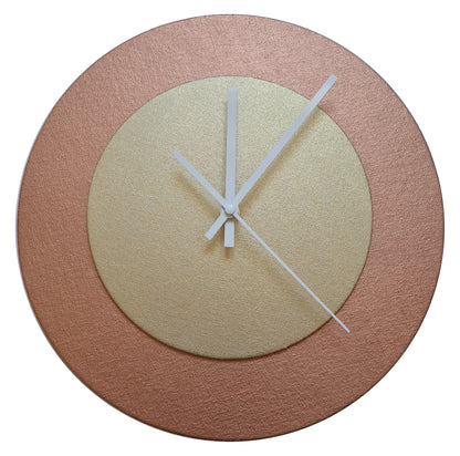 Pop Art Wanduhr Bronze  Goldfarben mit weißen Zeigern 30 cm rund