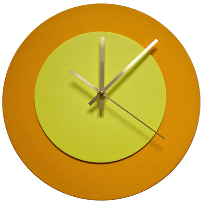 Pop Art Wanduhr Sonnengelb  Sonnengelb mit goldenen Zeigern 30 cm rund