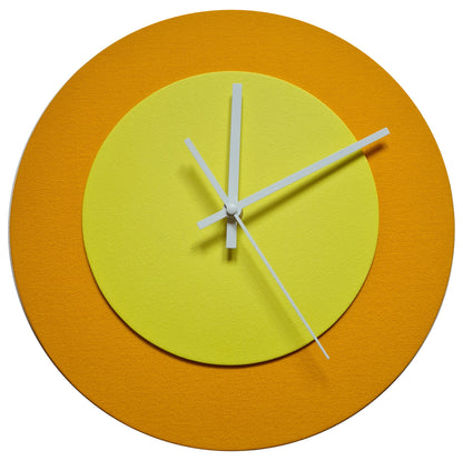 Pop Art Wanduhr Sonnengelb  Hellgelb mit weißen Zeigern 30 cm rund
