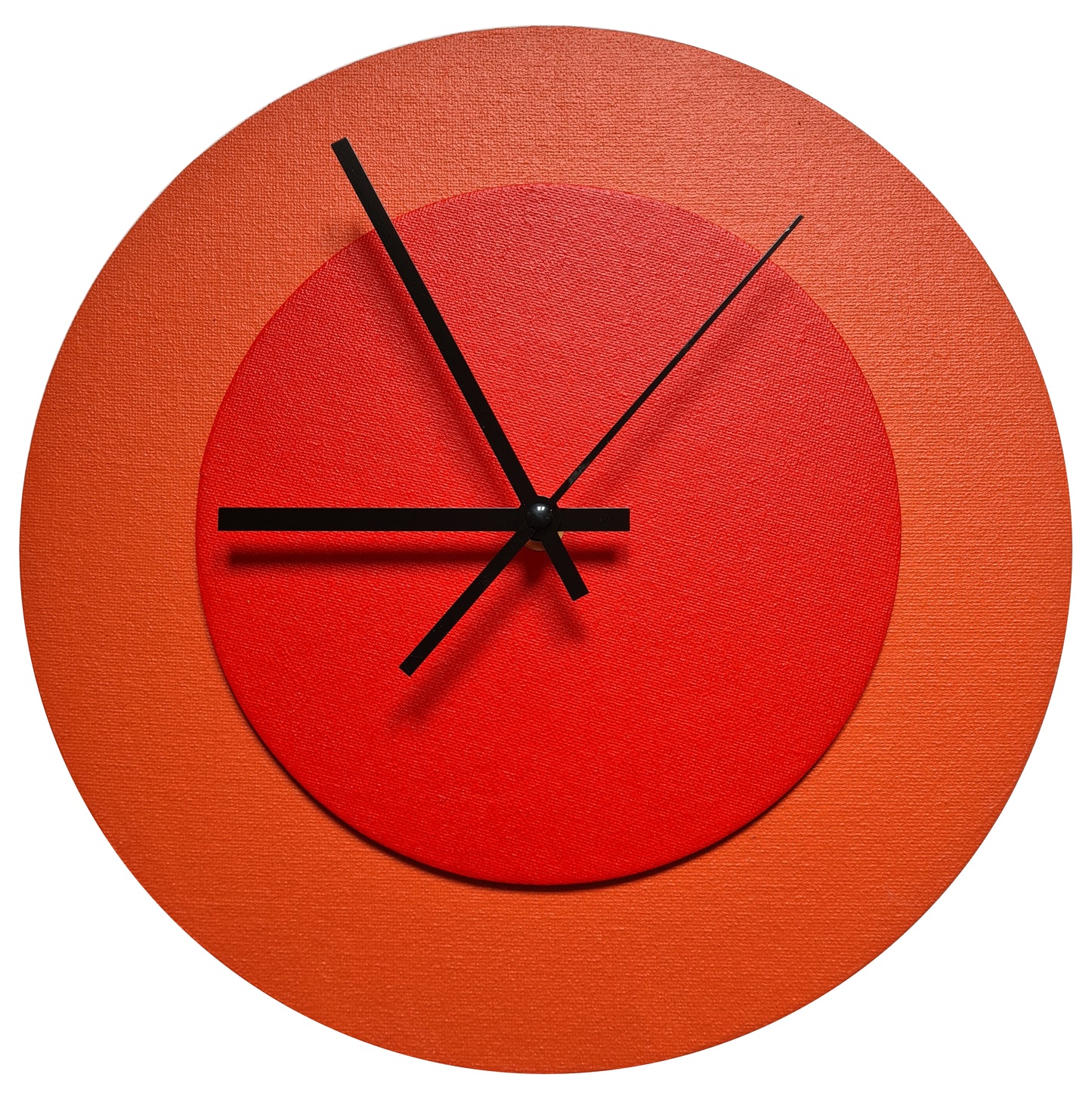 Pop Art Wanduhr Orange  Hellrot mit schwarzen Zeigern 30 cm rund
